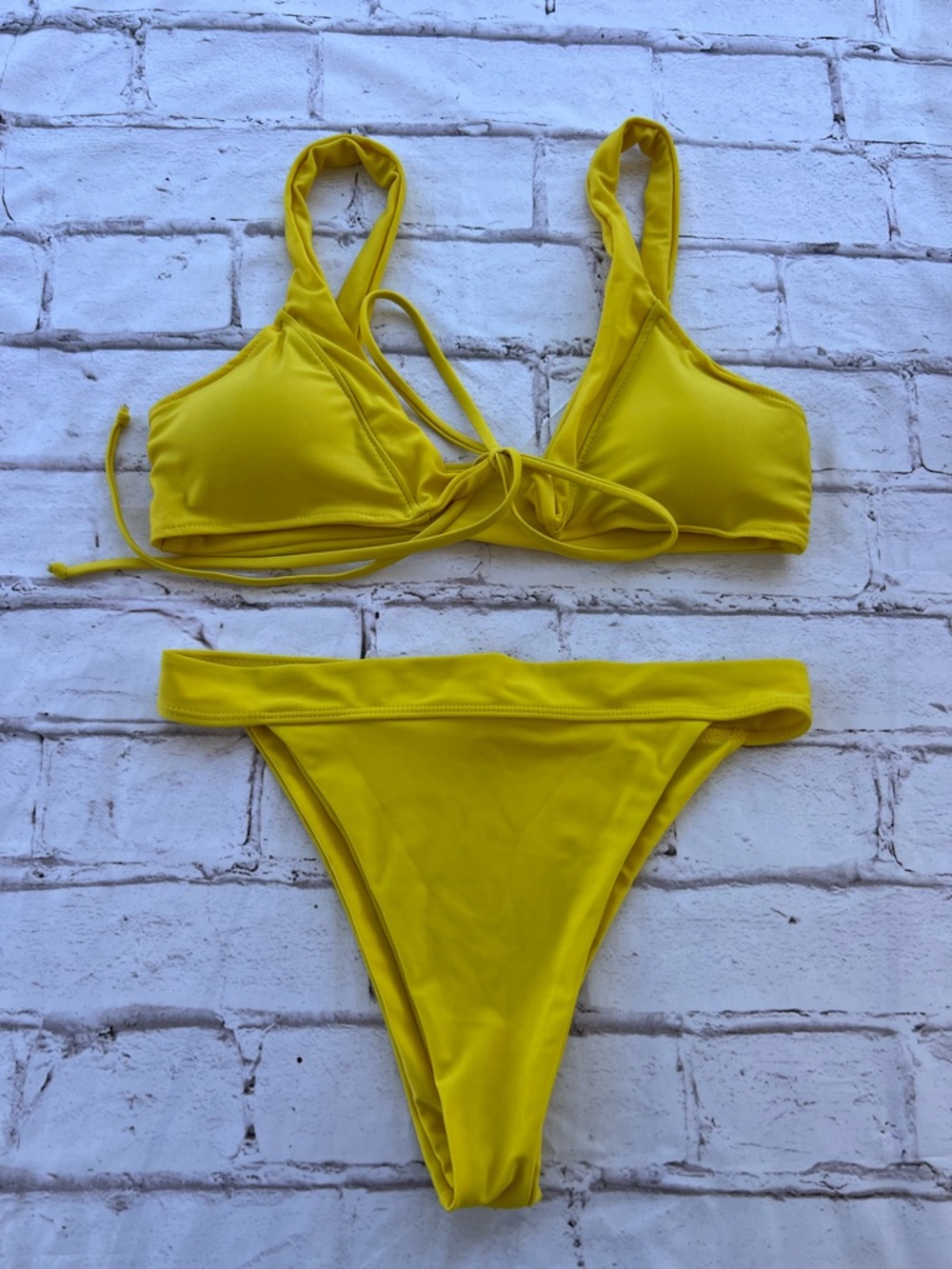 Cupshe Sunny Yellow Triangle Bikini Set